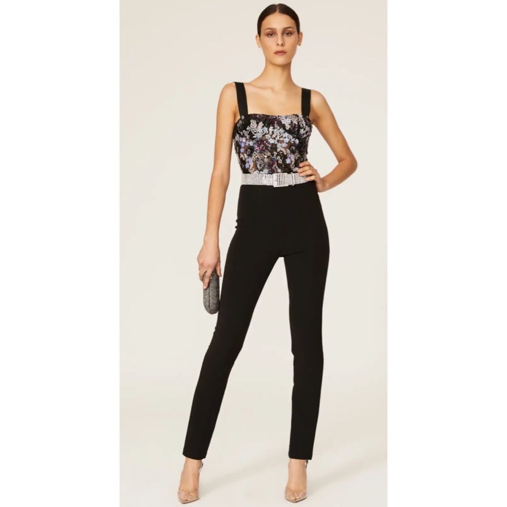 Bronx and Banco Black Floral Jumpsuit